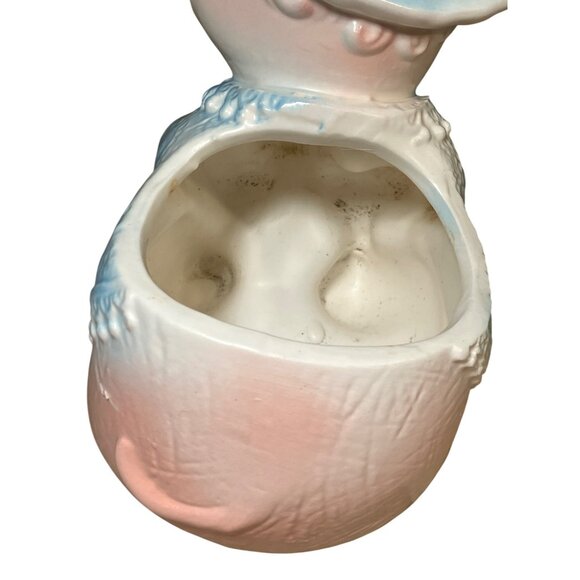 Napcoware Vintage Hippo Pink Blue Ceramic Baby Gift Planter C-8569 - Picture 9 of 15